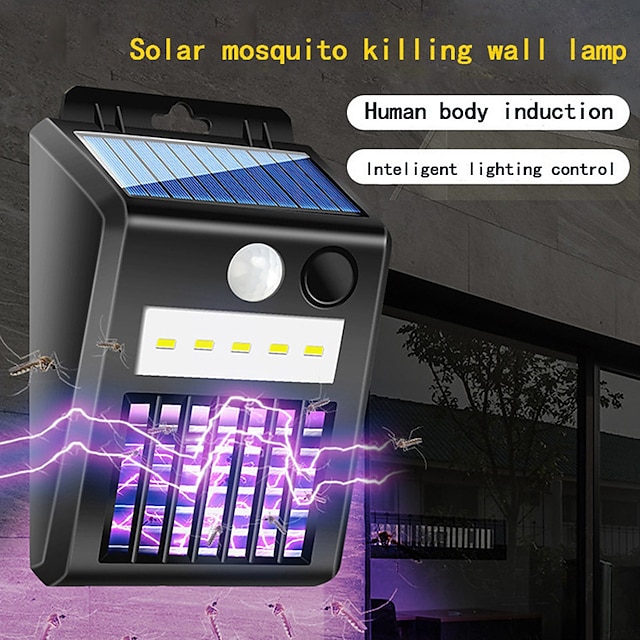  Lampe murale anti-moustique solaire lampe anti-moustique domestique extérieure cour led applique murale à induction lampe piège à moustiques