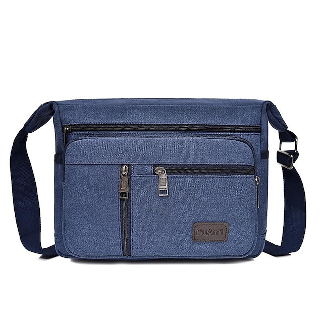 Men Business Zipper Multi-layer Pocket Crossbody Bag