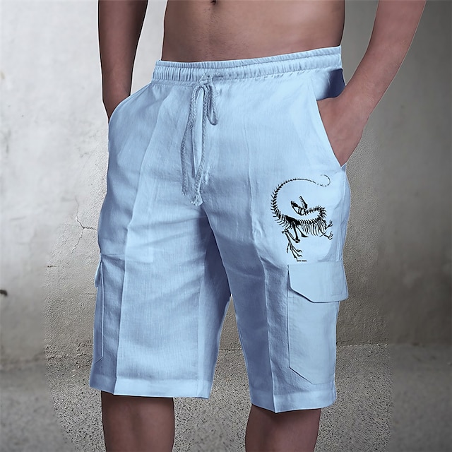  Men's Animal Skull Graphic Prints Cargo Shorts Summer Shorts Mid Waist Streetwear Designer Casual Daily Holiday Elastic Waist Drawstring Print Designer Clothing Apparel