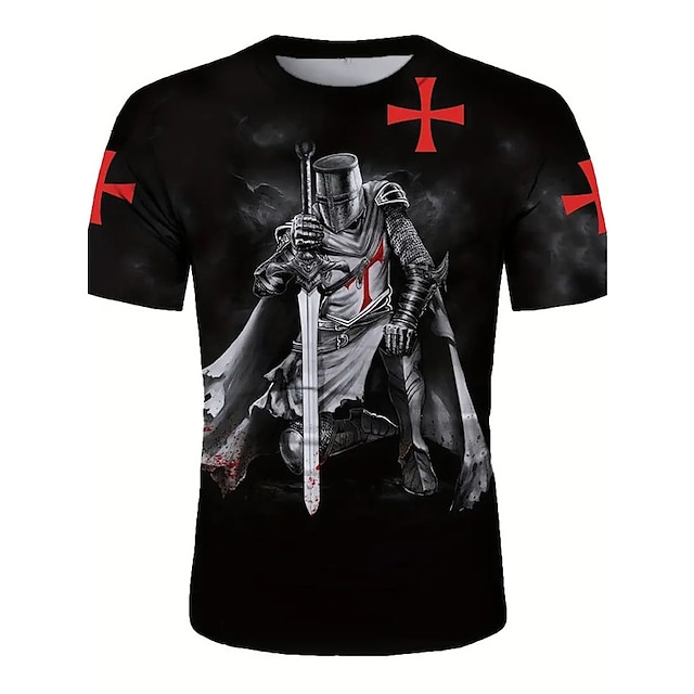 Men's Graphic Knights Templar T shirt Christian T Shirts Short Sleeve T ...