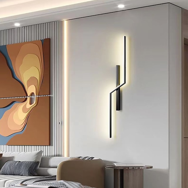  lightinthebox led forro de parede interior desin 60-120cm/23.4-46.8in curva interior moderno simples lâmpada de parede led lâmpada de parede de silicone é aplicável ao quarto sala de estar banheiro