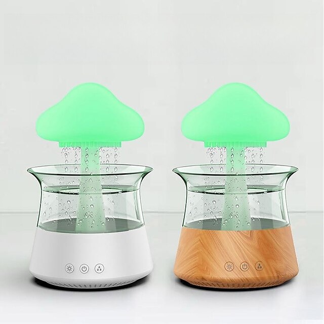 Rain Cloud Humidifier Raindrop Colorful Mushroom Essential Oil ...