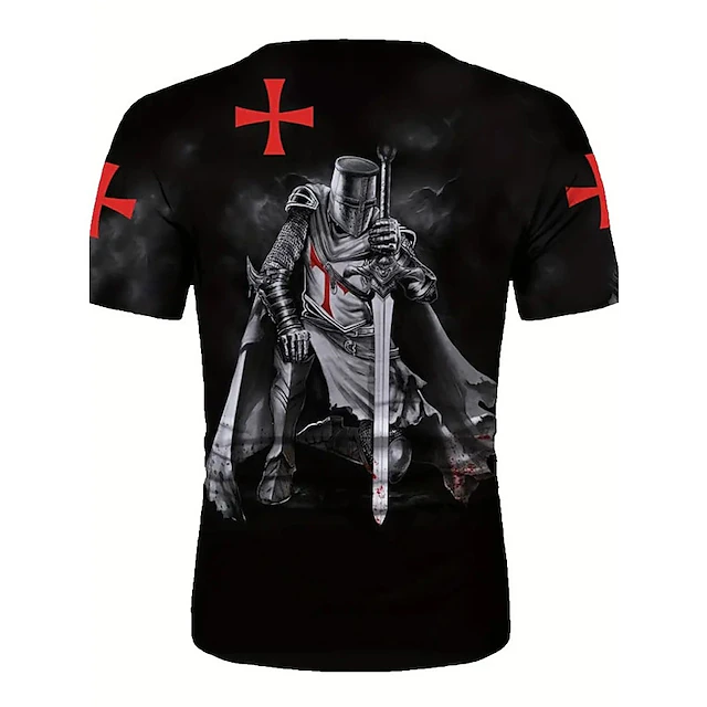 Men's Graphic Knights Templar T shirt Christian T Shirts Short Sleeve T ...