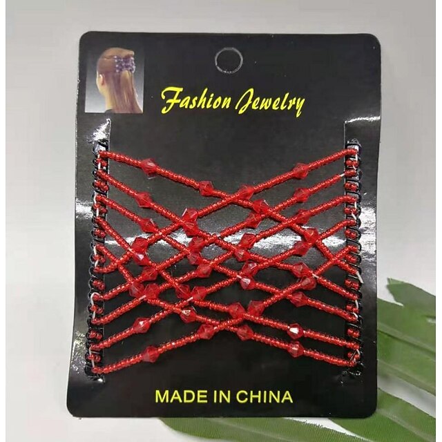 Double Hair Comb For Women, Hair Combs With Elastic Beaded Rope