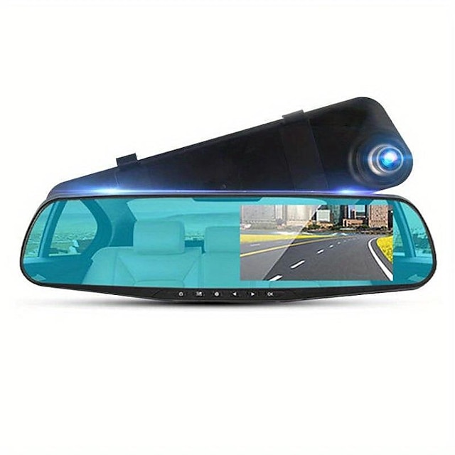  Espelho retrovisor de tela grande de 4,2 polegadas câmera dupla lente hd 1080p mercado noturno hd dash cam para todos os modelos