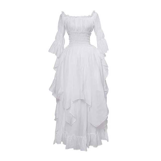  ancien Gothique Médiéval Robe Costume de cosplay Robe inspirée de la Régence Ren Faire Manches Evasées Viking Elfe Femmes Celtique Pirate Fantaisie Halloween Mascarade Performance Fête / Soirée Scène