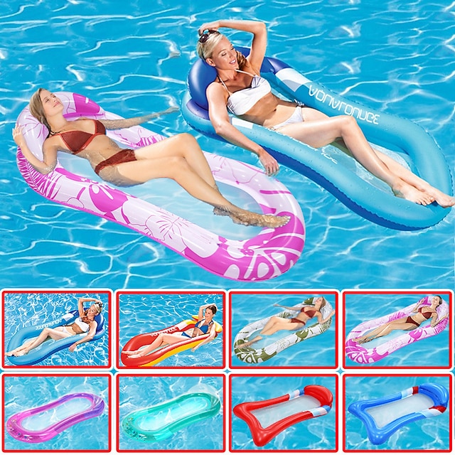  Reclinador de água inflável para flutuador de piscina com clipe de braço, linha flutuante, anel de natação, brinquedo de água, linha flutuante inflável