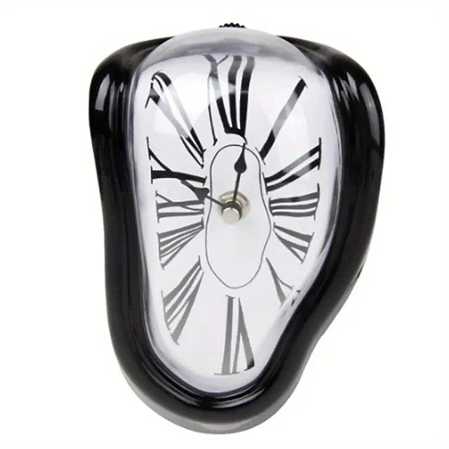 Surreal Melted Twisted Roman Numeral Wall Clocks Surrealism Style Clock ...