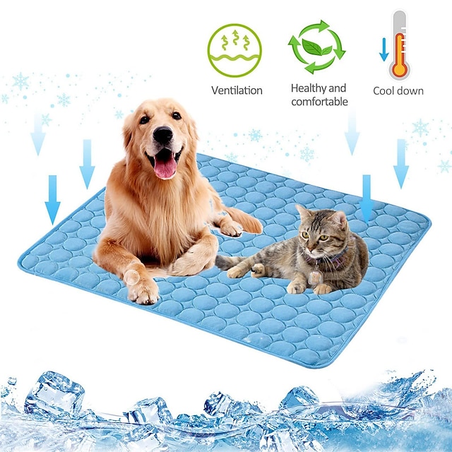  Dog Mat,Summer Pet Ice Mat Cool Dog Mat Pet Cat Mat Breathable Ice Silk Cat Litter Pet Supplies Summer Dog MatPet Mat