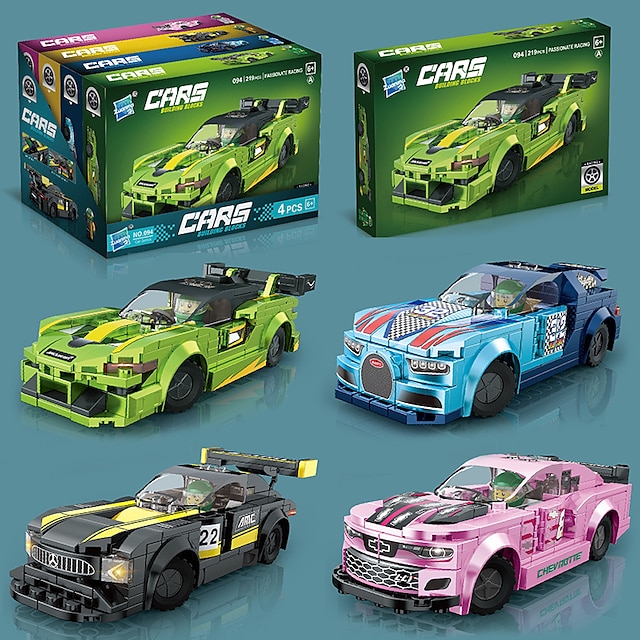 Building Blocks,Children's Assembly Small Particle Diy Racing Car Sports Car Building Block Car Compatible With A Tall Boy And Girl Building Block Toy