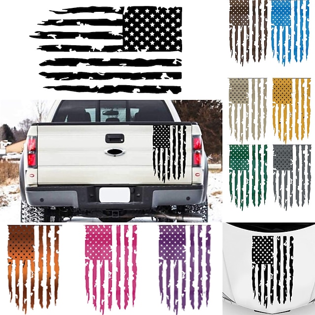  amerikaanse usa vlag vrachtwagen achterklep vinyl sticker auto sticker compatibel met de meeste pick-up trucks en de meeste voertuigen