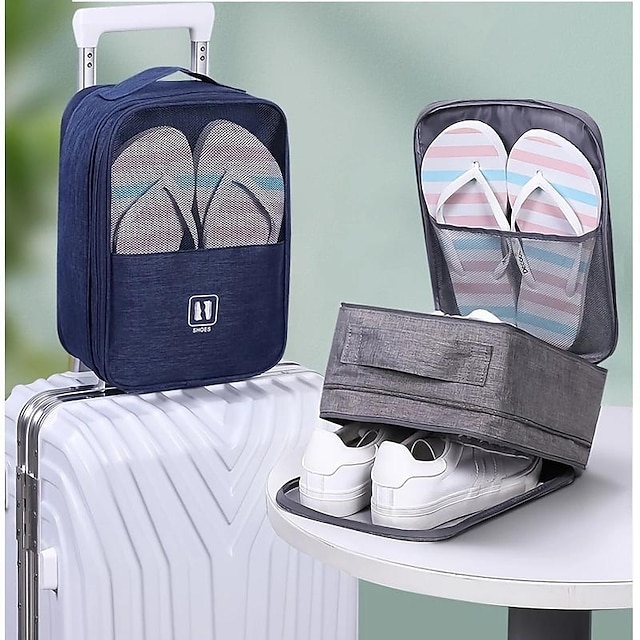  حقيبة تخزين أحذية السفر ، حقيبة تخزين سحاب محمولة مع حقيبة تعبئة الأمتعة للأحذية