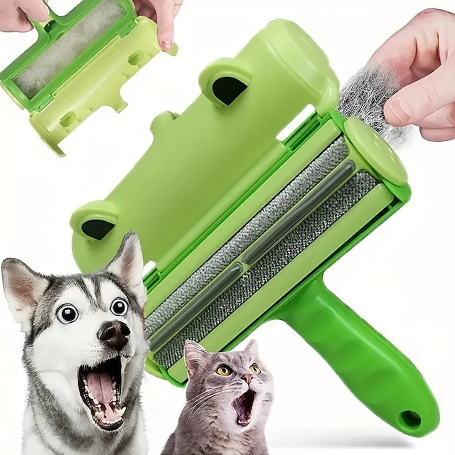  éliminer instantanément les poils d'animaux - épilateur réutilisable pour chiens & rouleau à poils de chats pour canapés