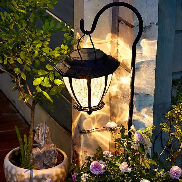  Linterna colgante de jardín solar al aire libre, lámpara de pared solar súper impermeable, decoración de patio, porche de villa, luces de ambiente
