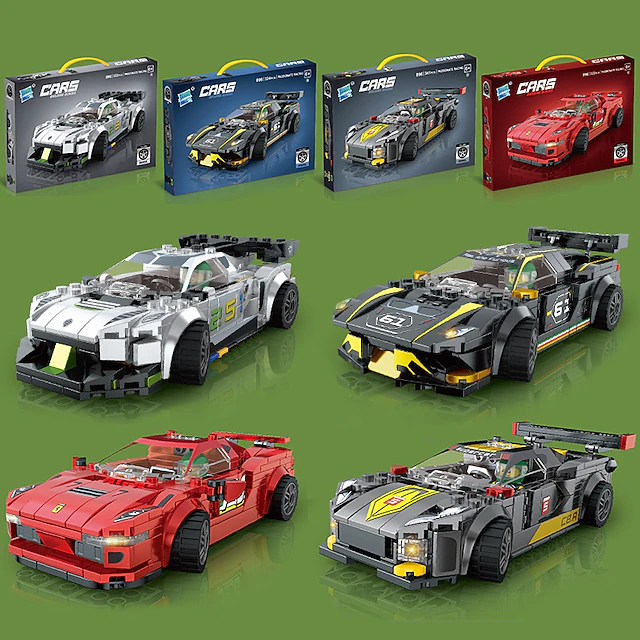 Building Blocks,Children's Assembly Small Particle Diy Racing Car