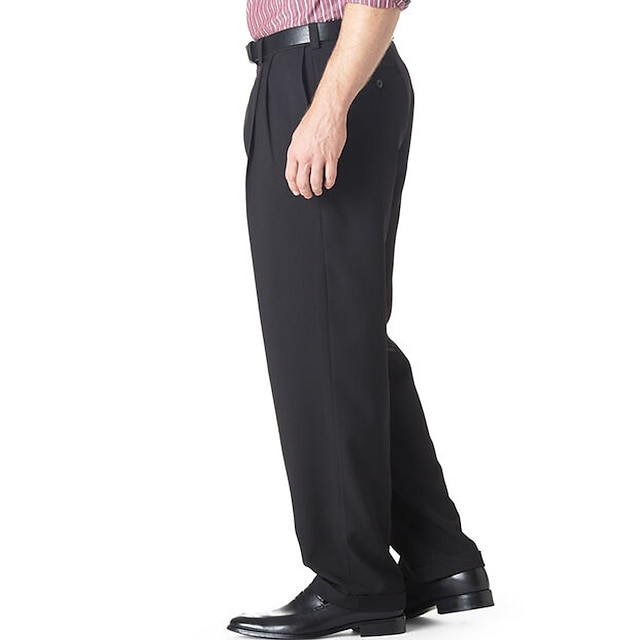 Men's Dress Pants Trousers Suit Pants Pocket Straight Leg Plain Comfort ...