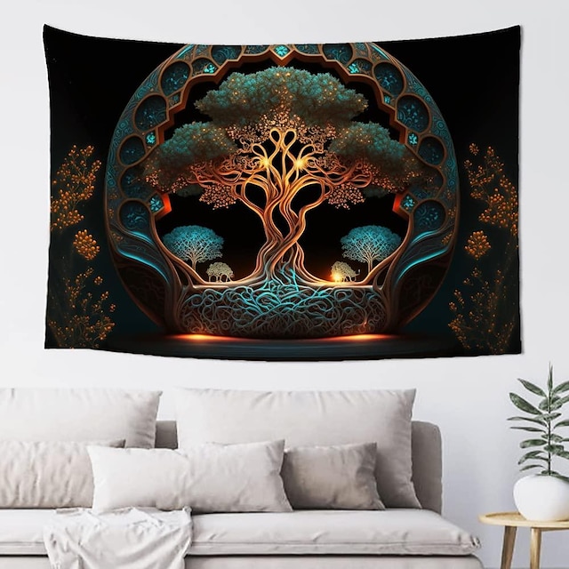  Tree of Life Hanging Tapestry Wall Art Large Tapestry Mural Decor Photograph Backdrop Blanket Curtain Home Bedroom Living Room Decoration India Bohemian
