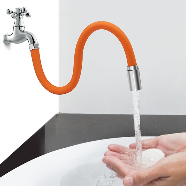  Wasserhahn-Verlängerungsrohr 45 cm, universeller flexibler Schlauch, formbare Wasserleitung, Mehrzweck-Verbindungshahn für Küchenspüle, Badezimmer, Garten
