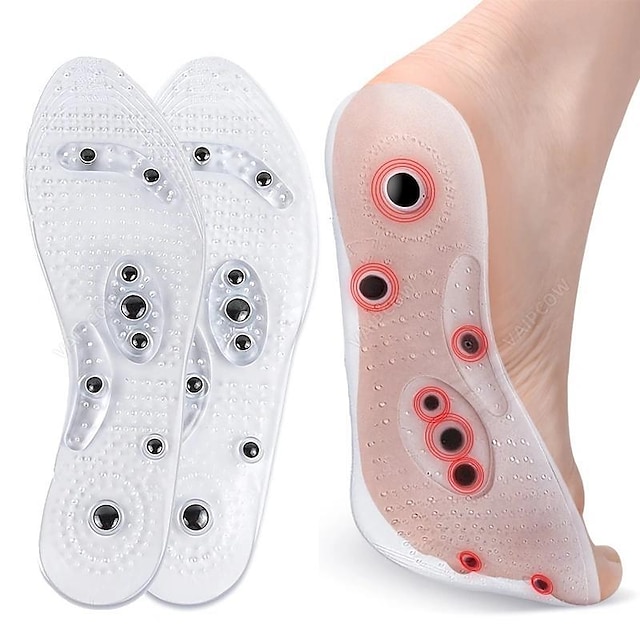  1 par/2 peças palmilhas de massagem magnética de acupressão masculino feminino palmilha de silicone massageador de pé almofada de sapato terapia de pés emagrecimento inserções de alívio da dor