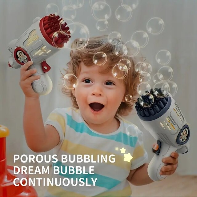 1pc Bubble Machine For Toddlers 32 Hole Light Up Bubble Maker For Kids