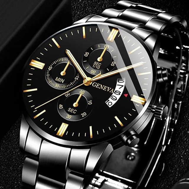  Muži Křemenný Luxus Velký ciferník Obchodní Wristwatch Kalendář Světový čas Slitina Hodinky