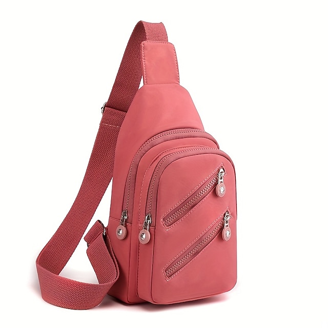  Сумка на молнии спереди, повседневная многокарманная нагрудная сумка, спортивная сумка через плечо на открытом воздухе