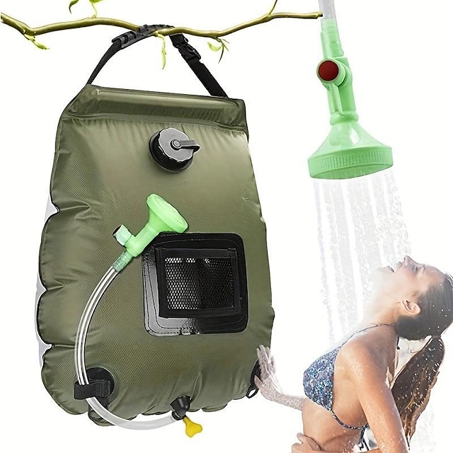  20l vandposer udendørs camping vandre solar brusetaske opvarmning camping bruser klatring hydrering taske slange omskifteligt brusehoved