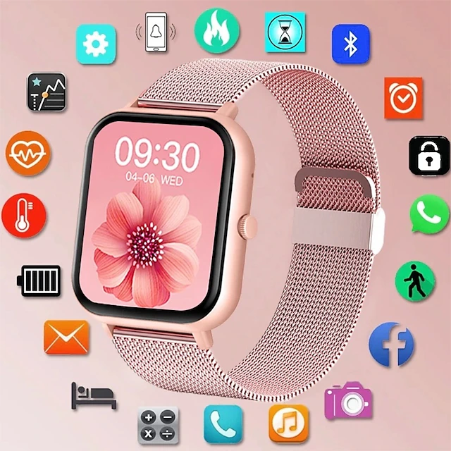 696 ZL54C Smart Watch 1.83 inch Smartwatch Fitness Running Watch Bluetooth Pedometer Call Reminder Sleep Tracker Compatible with Android iOS Women Men Hands-Free Calls Message Reminder Custom Watch 23