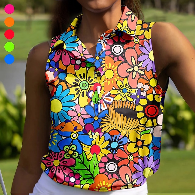 Women's Polo Shirt Golf Apparel Golf Clothes Breathable Quick Dry