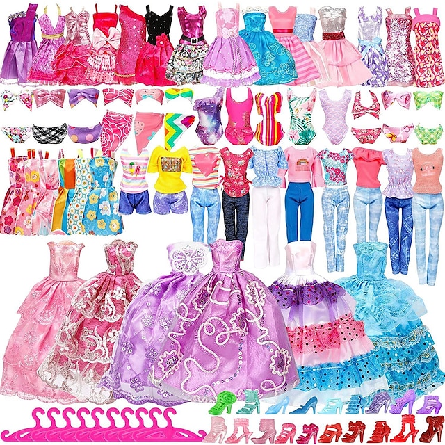 rosa docka kläder och tillbehör,30cm yitian docka kläder tjej leksak prinsessa tillbehör docka kläder tillbehör