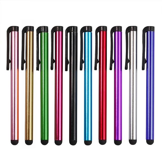  10 unids/lote de bolígrafos capacitivos universales de silicona, bolígrafos de pantalla, lápiz de color aleatorio para ipad, teléfono móvil