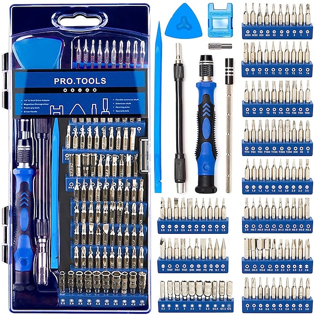  124-in-1 Professional Electronics Repair Tool Kit - Precision Screwdriver Set With Magnetic Mini Screwdrivers & Carrying Case