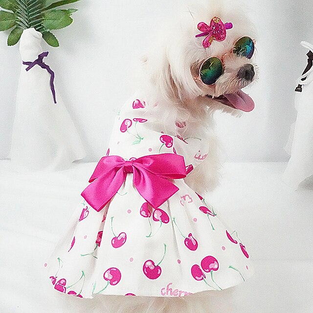  nueva falda floral para mascotas algodón lindo primavera / verano ropa para perros suministros para mascotas
