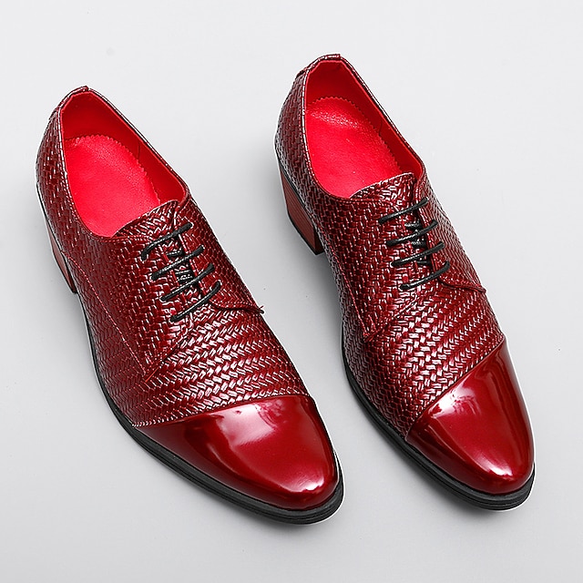  Miesten Oxford-kengät Derby-kengät Juhlakengät Korkeat kengät Liiketoiminta Englantilainen Joulu Juhlat joulu Kiiltonahka Nauhat Musta Valkoinen Punainen Kevät Syksy
