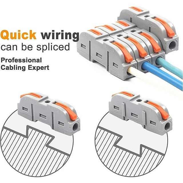 20Pcs Quick Wire Connection Terminal SPL-1 Splicing Conductor Compact ...