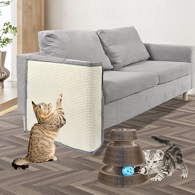 Cat Scratch Mat Sofa Protector Natural Sisal Furniture Protector Scratching Pad For Cats Scratch Carpet For Couch, Sofa, Chair(Right And Left)2