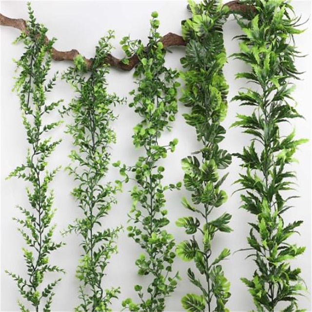  178cm 緑の植物のシミュレーション 籐のカメの背の葉のシミュレーション 籐の装飾のシミュレーション 造花のつる 緑の植物 吊り天井の葉 結婚式の装飾