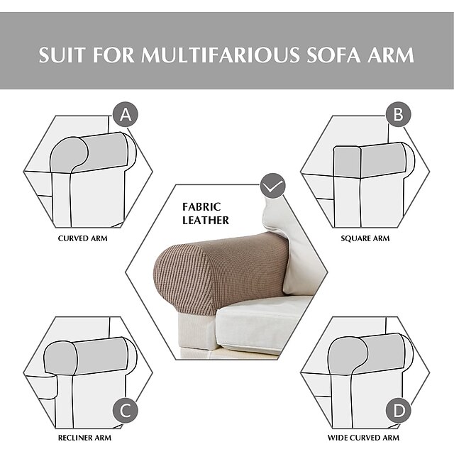 KAXIAA 2 stuks Stretch Armsteun Covers voor stoelen en banken,Spandex