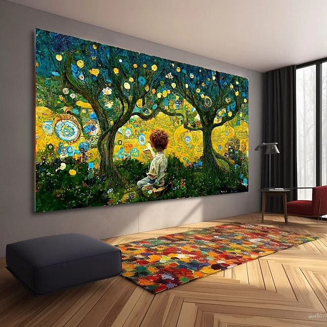  Pintura al óleo pintada a mano pura pared pintura abstracta moderna gustav klimt estilo árboles pintura arte lienzo árbol sin estirar decoración del hogar
