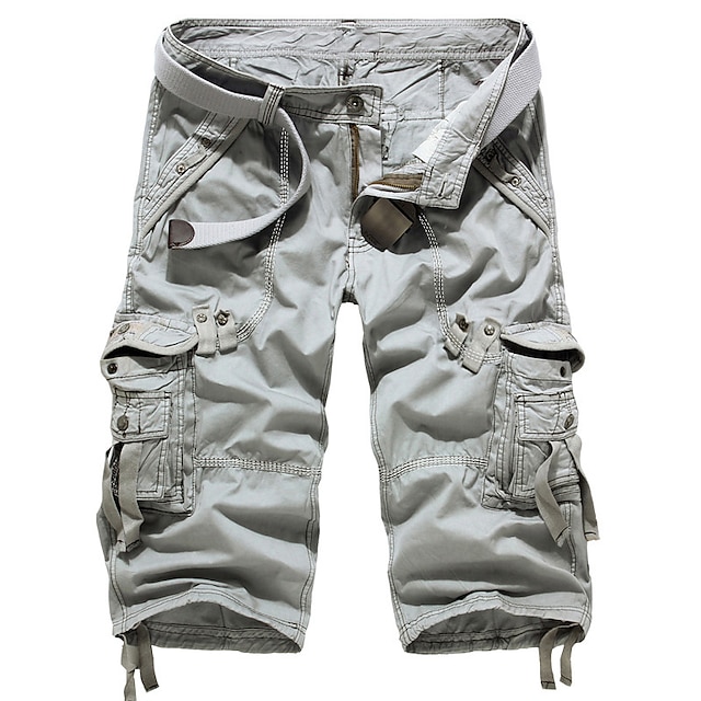  Herre Cargoshorts Shorts Capri-bukser Shorts til turbruk Benetrekk 6 lommer عادي Komfort utendørs Daglig Ut på byen Mote Gatemote Vin Militærgrønn