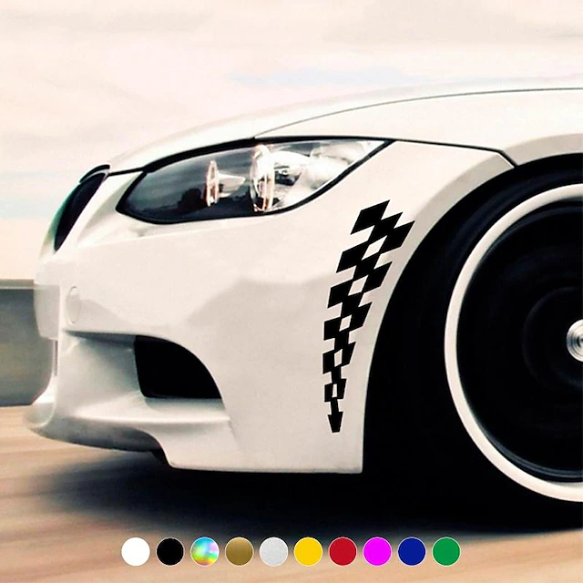 4PCS Fashion Racing Car Stickers Checkered Flag Car Accessories Waterproof Vinyl Decal 12