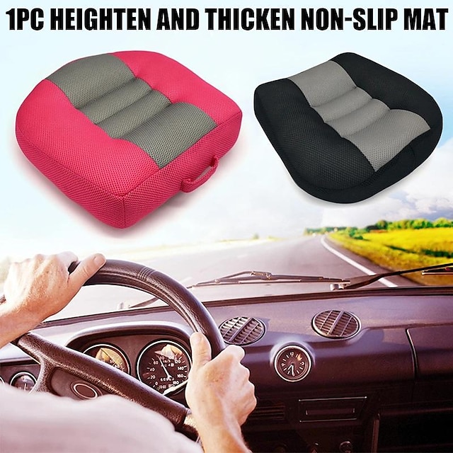  Car Seat Booster Cushion Heightening Height Boost Mat Portable Breathable Driver Expand Field Of View Seat Pad Car Accessories