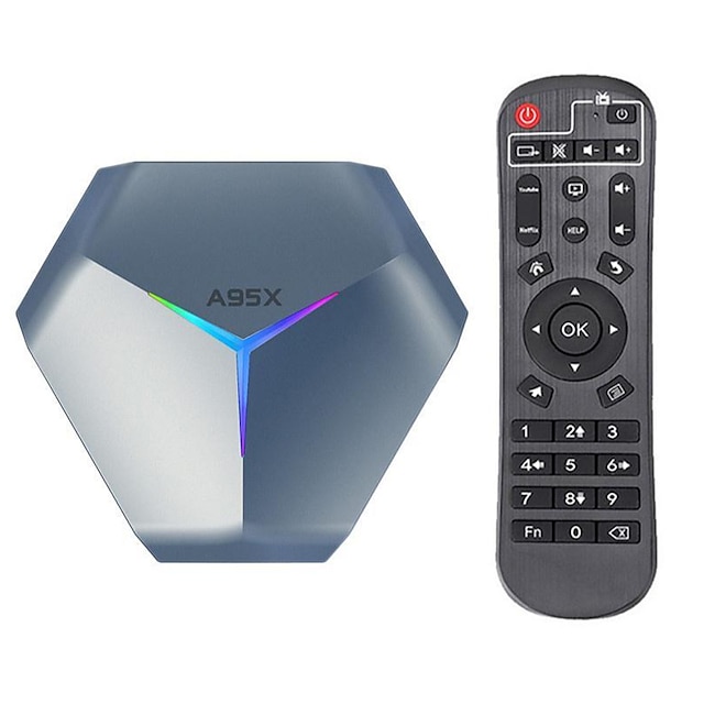 ny opgradering højtydende android 11 a95x f4 amlogic s905x4 smart tv box 4k hd you tube 5g wifi rgb lys super speed set-top box