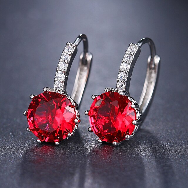 2pcs Stud Earrings Hoop Earrings For Women's Cubic Zirconia Citrine ...