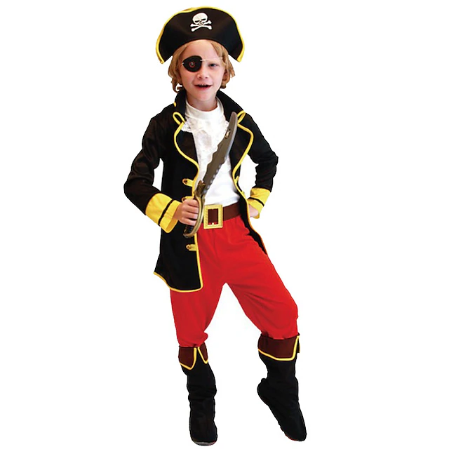 Pirate Halloween Cosplay Costume Party Costume Masquerade Carnival Costume Outfits Kid's Boys' Masquerade Mardi Gras Performance Party Halloween Easy Halloween Costumes Dress Up 5