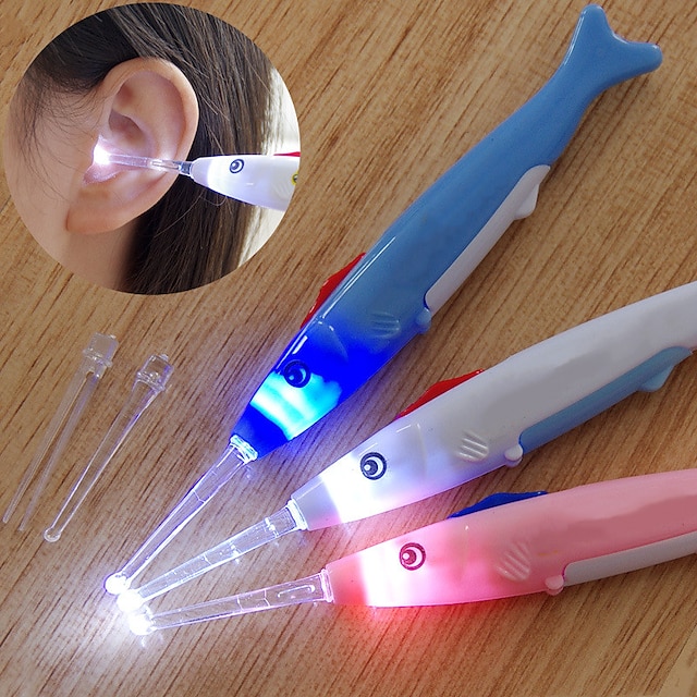  Ear Cleaner Spoon LED Flash Light Ear Wax Curette Picker Visual Children Earpick Eer Wax Dig Remover Health Care Tool