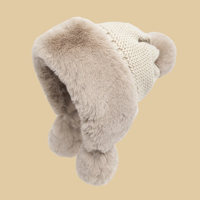 Thicken Bomber Hats New Style Women Fur Ball Plus Velvet Warm Hood Outdoor Winter Cold-Proof Fashion Cute Woolen Cap 6