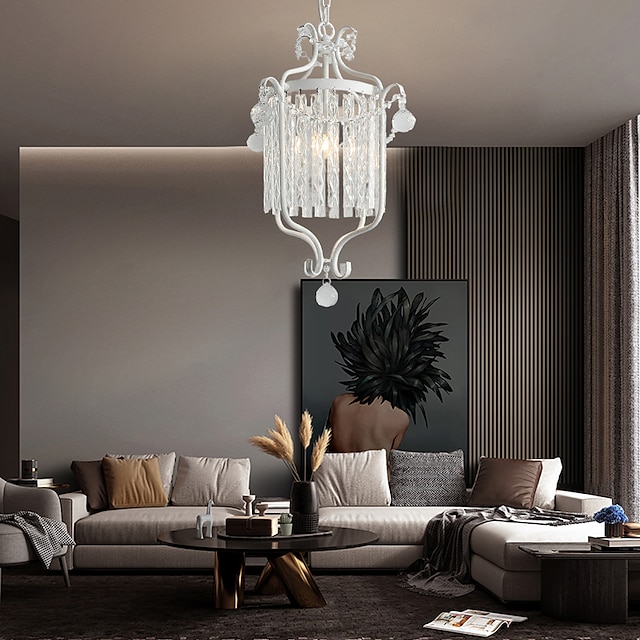  kroonluchter plafondlamp 1-lichts kroonluchter kristal 32cm modern modern hanglamp hangende plafondlamp voor slaapkamer woonkamer eetkamer zwart/wit 110-240v