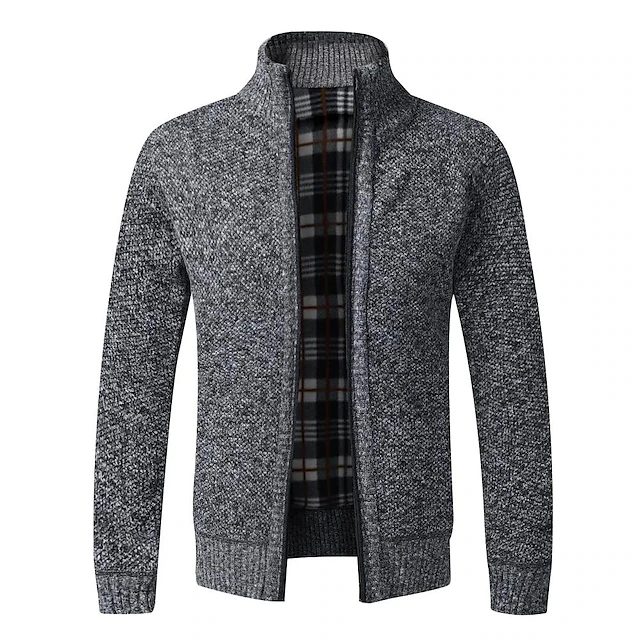 Men's Sweater Cardigan Zip Sweater Sweater Jacket Fleece Sweater Knit ...