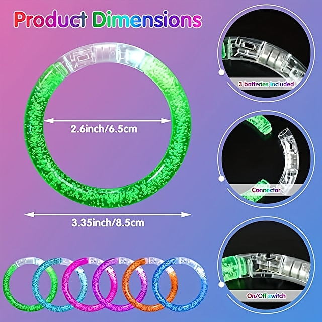 Glow Sticks Bracelet Glow In The Dark Bracelet 6 color available LED